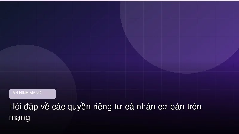 Hỏi đáp về các quyền riêng tư cá nhân cơ bản trên mạng