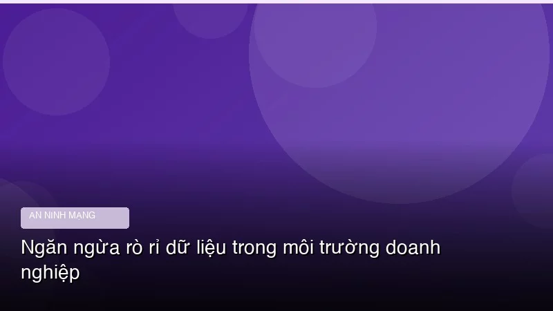 Ngăn ngừa rò rỉ dữ liệu trong môi trường doanh nghiệp